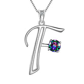 Women Letter F Initial Necklaces Sterling Silver - Necklaces - Aurora Tears Jewelry